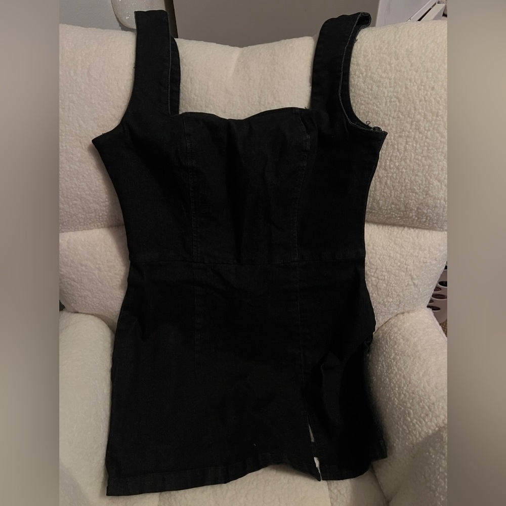 Black denim dress